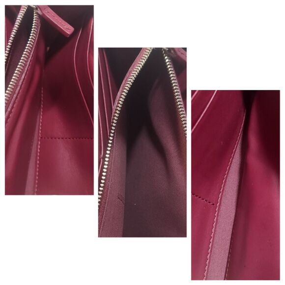 Fendi (Authentic) Gray Leather FF Baguette Long Fold-over Wallet w/ Pink Trim - Picture 8 of 12